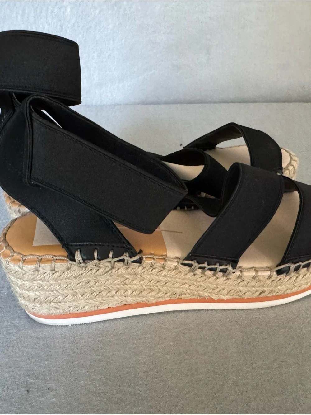 Dolce Vita Black Strappy Espadrille Sandals with Ankle Wrap